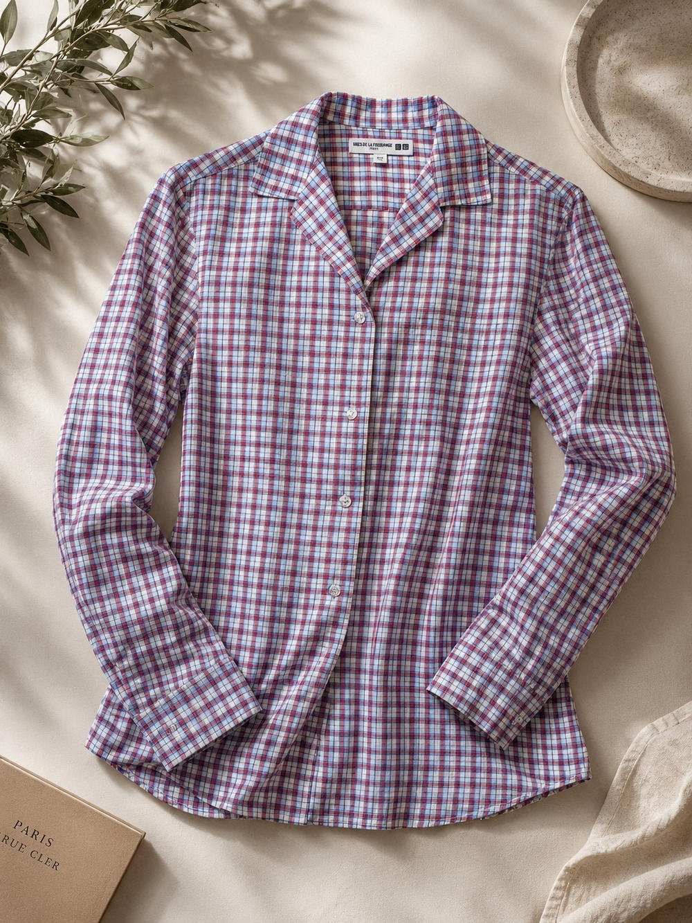 Ines de La Fressange x Uniqlo Plaid Button-Up Shirt – Size S